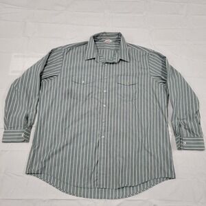 UNITOG Vintage green stripe long sleeve dress shirt size 19-19 1/2 USA made